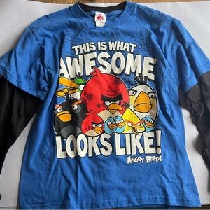Angry birds long sleeve shirt with attached t shirt